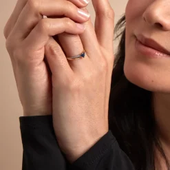 Histoire d'Or Bague Skylar Diamant or bicolore saphir New