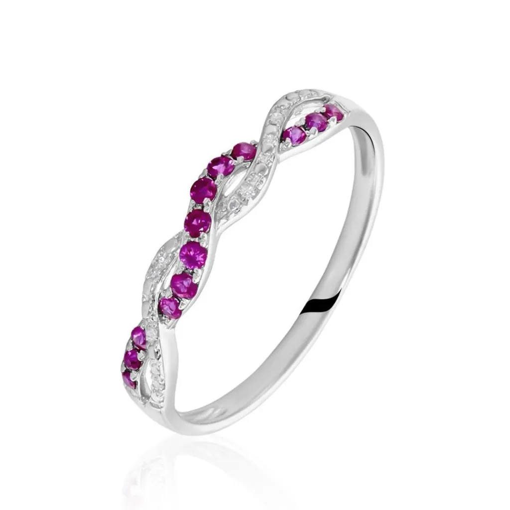 Histoire d'Or Bague Sofia Or Blanc Rubis Et Diamant New