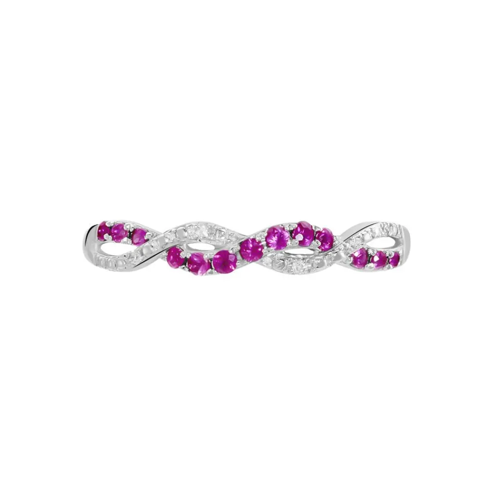 Histoire d'Or Bague Sofia Or Blanc Rubis Et Diamant New