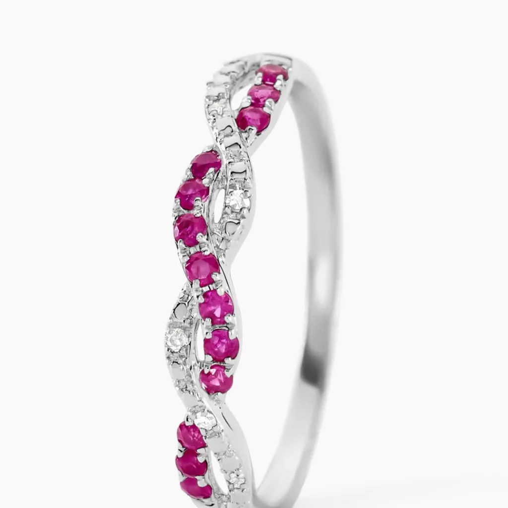 Histoire d'Or Bague Sofia Et Diamant or blanc rubis New