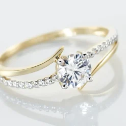 Histoire d'Or Bague Solitaire Abelia Or Jaune Oxyde De Zirconium Clearance