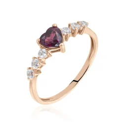Histoire d'Or Bague Solitaire Accompagné Or Rose Samanta Rhodolite Clearance