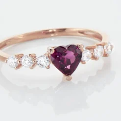Histoire d'Or Bague Solitaire Accompagné Or Rose Samanta Rhodolite Clearance