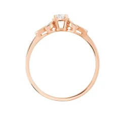 Histoire d'Or Bague Solitaire Alicea Or Rose Diamant New