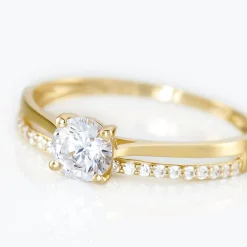 Histoire d'Or Bague Solitaire Anatoline De Zirconium or blanc oxyde Outlet