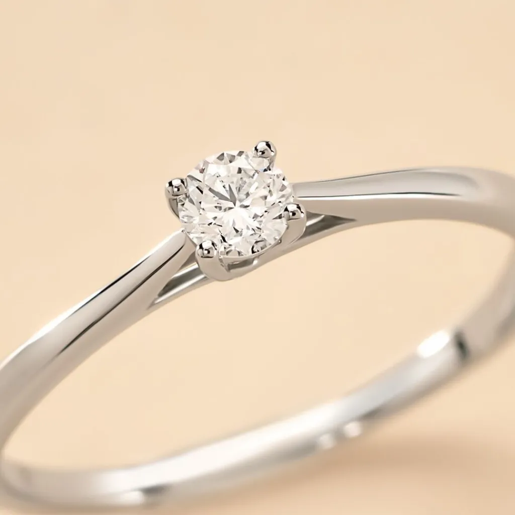 Histoire d'Or Bague Solitaire Aphrodite platine blanc diamant