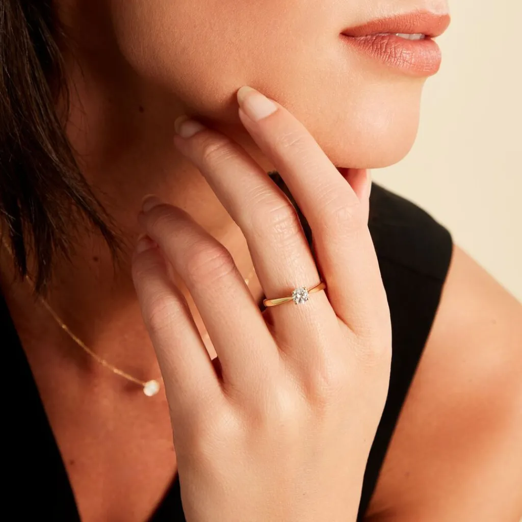 Histoire d'Or Bague Solitaire Aphrodite Or Jaune Diamant or blanc diamant blanc Clearance