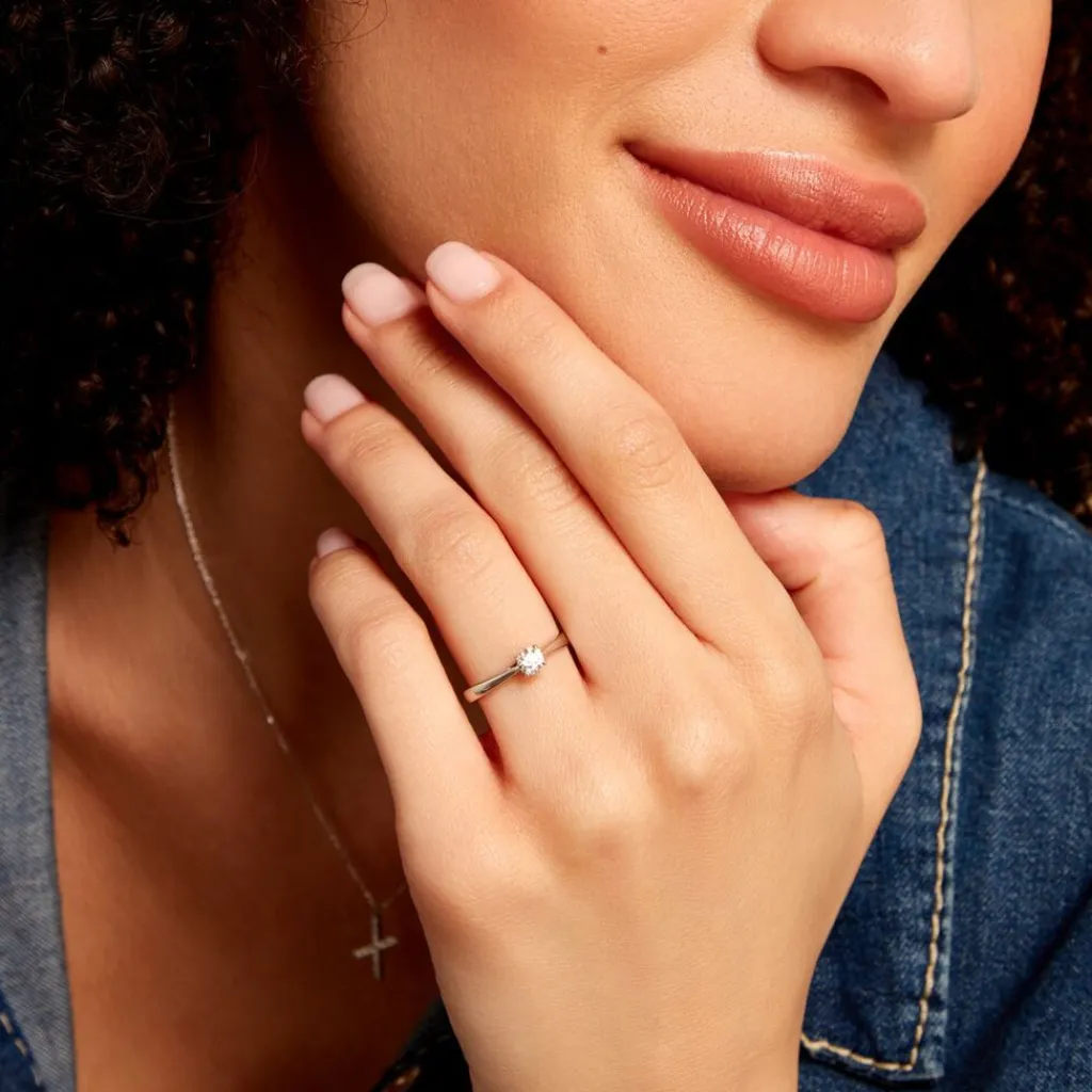 Histoire d'Or Bague Solitaire Aphrodite platine blanc diamant Online