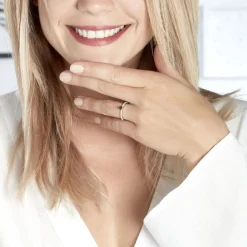 Histoire d'Or Bague Solitaire Argent Blanc Quitteri Oxyde De Zirconium