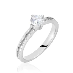 Histoire d'Or Bague Solitaire Argent Blanc Candi Oxyde De Zirconium Outlet