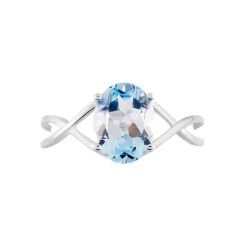 Histoire d'Or Bague Solitaire Armaelle Or Blanc Topaze or blanc topaze bleu sky