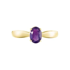 Histoire d'Or Bague Solitaire Arzula Or Jaune Amethyste or jaune amethyste violette New