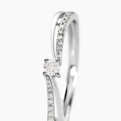 Histoire d'Or Bague Solitaire Asia Or Blanc Diamant Hot