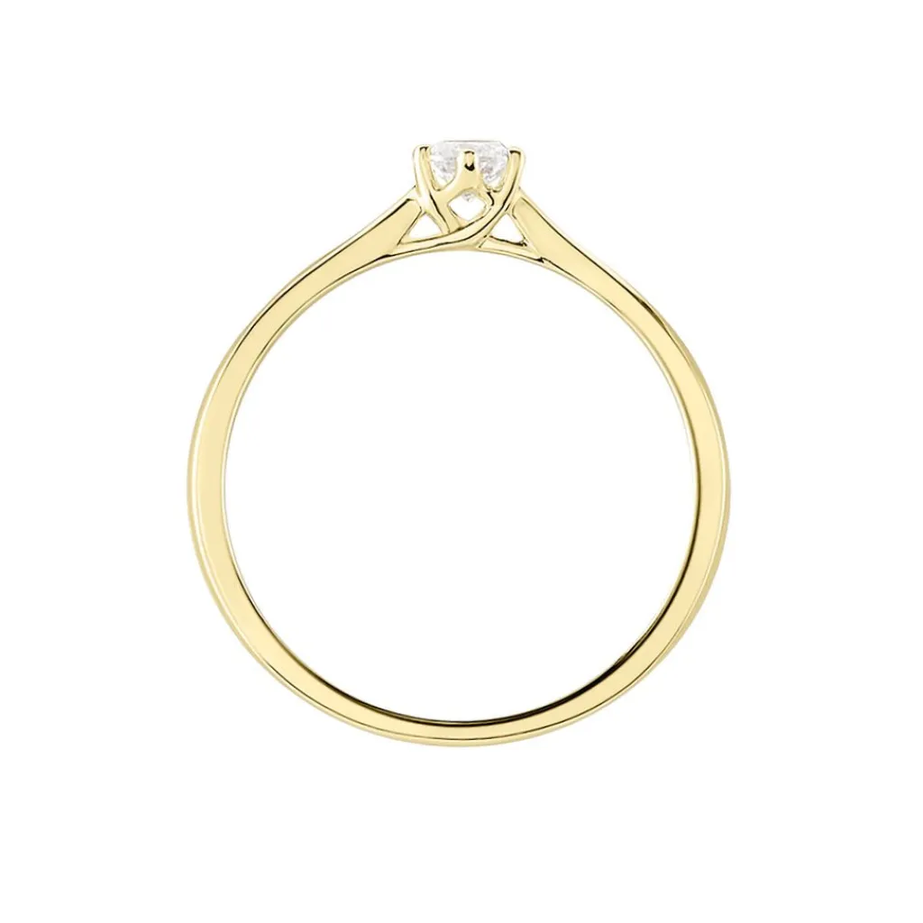 Histoire d'Or Bague Solitaire Athena or jaune diamant