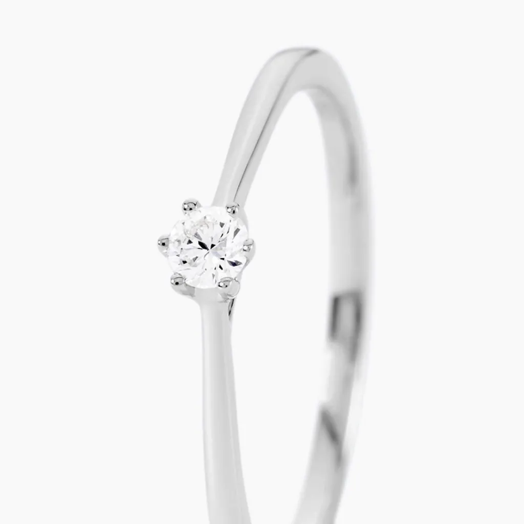Histoire d'Or Bague Solitaire Athena or blanc diamant Clearance