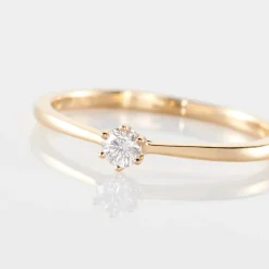 Histoire d'Or Bague Solitaire Athena or jaune diamant Hot