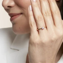 Histoire d'Or Bague Solitaire Athena or jaune diamant Online