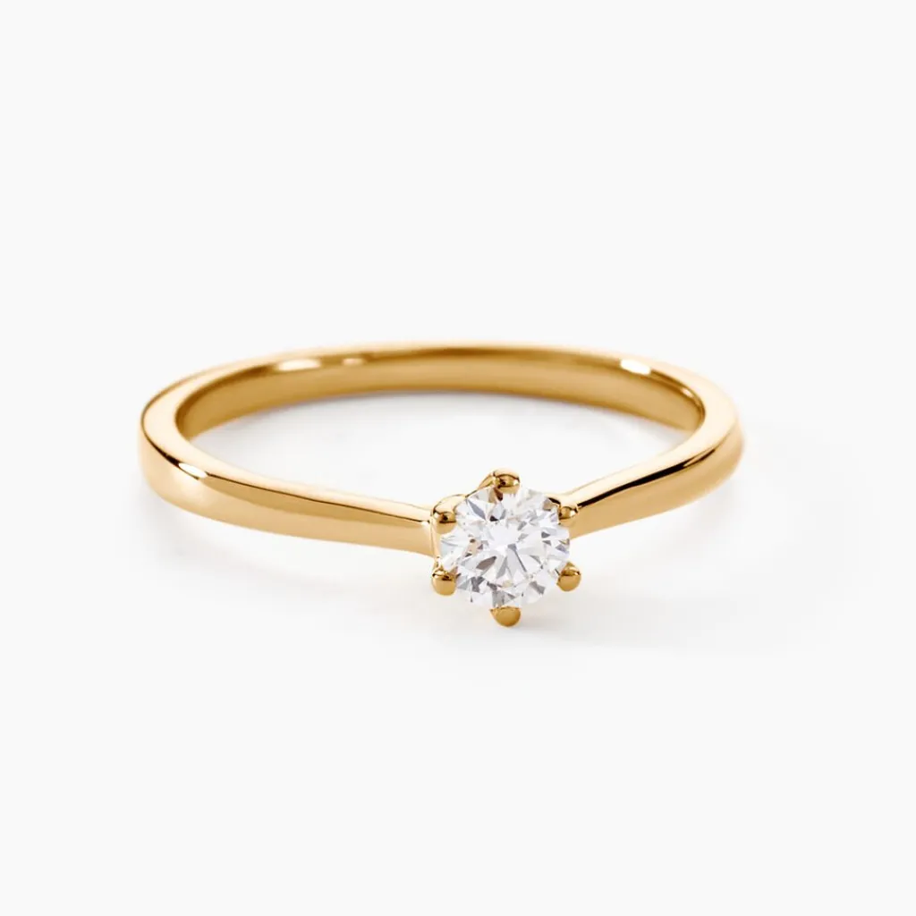 Histoire d'Or Bague Solitaire Athena or jaune diamant