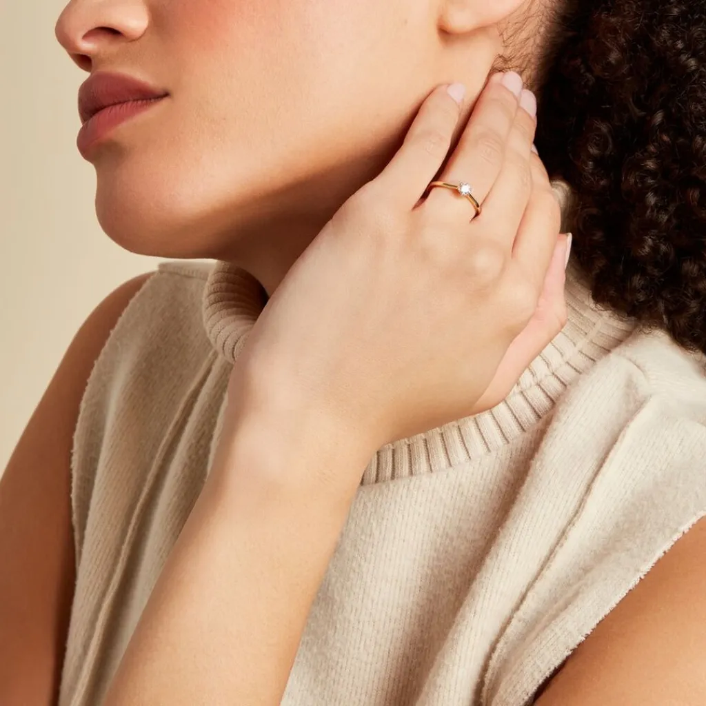 Histoire d'Or Bague Solitaire Athena or jaune diamant