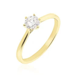 Histoire d'Or Bague Solitaire Athena or jaune diamant
