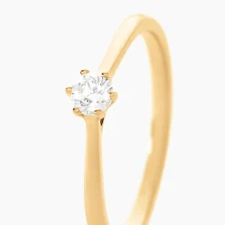 Histoire d'Or Bague Solitaire Athena or jaune diamant New