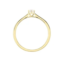 Histoire d'Or Bague Solitaire Athena or jaune diamant New