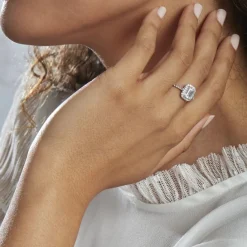 Histoire d'Or Bague Solitaire Cadmos Argent Blanc Oxyde De Zirconium New