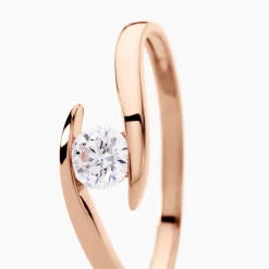 Histoire d'Or Bague Solitaire Camilia De Zirconium or rose oxyde Clearance