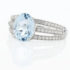 Histoire d'Or Bague Solitaire Carmelice Or Blanc Topaze Et Oxyde De Zirconium Online