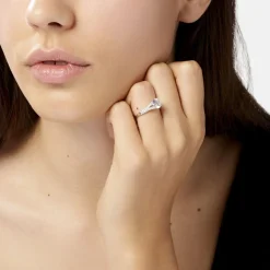 Histoire d'Or Bague Solitaire Carolina De Zirconium or blanc oxyde Sale