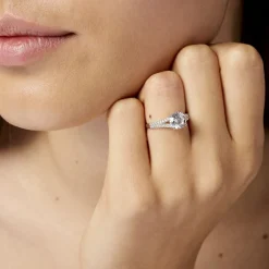 Histoire d'Or Bague Solitaire Carolina De Zirconium or blanc oxyde Sale