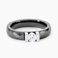 Histoire d'Or Bague Solitaire Ceramik Design Argent  Oxyde De Zirconium Et Céramique Discount