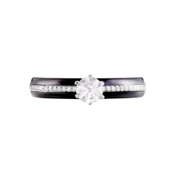 Histoire d'Or Bague Solitaire Ceramik Design Argent  Oxyde De Zirconium Et Céramique Hot