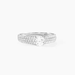 Histoire d'Or Bague Solitaire Ceridwen 3 Rangs Or Blanc Oxyde De Zirconium Discount
