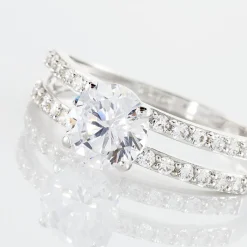 Histoire d'Or Bague Solitaire Cesarine De Zirconium or blanc oxyde New