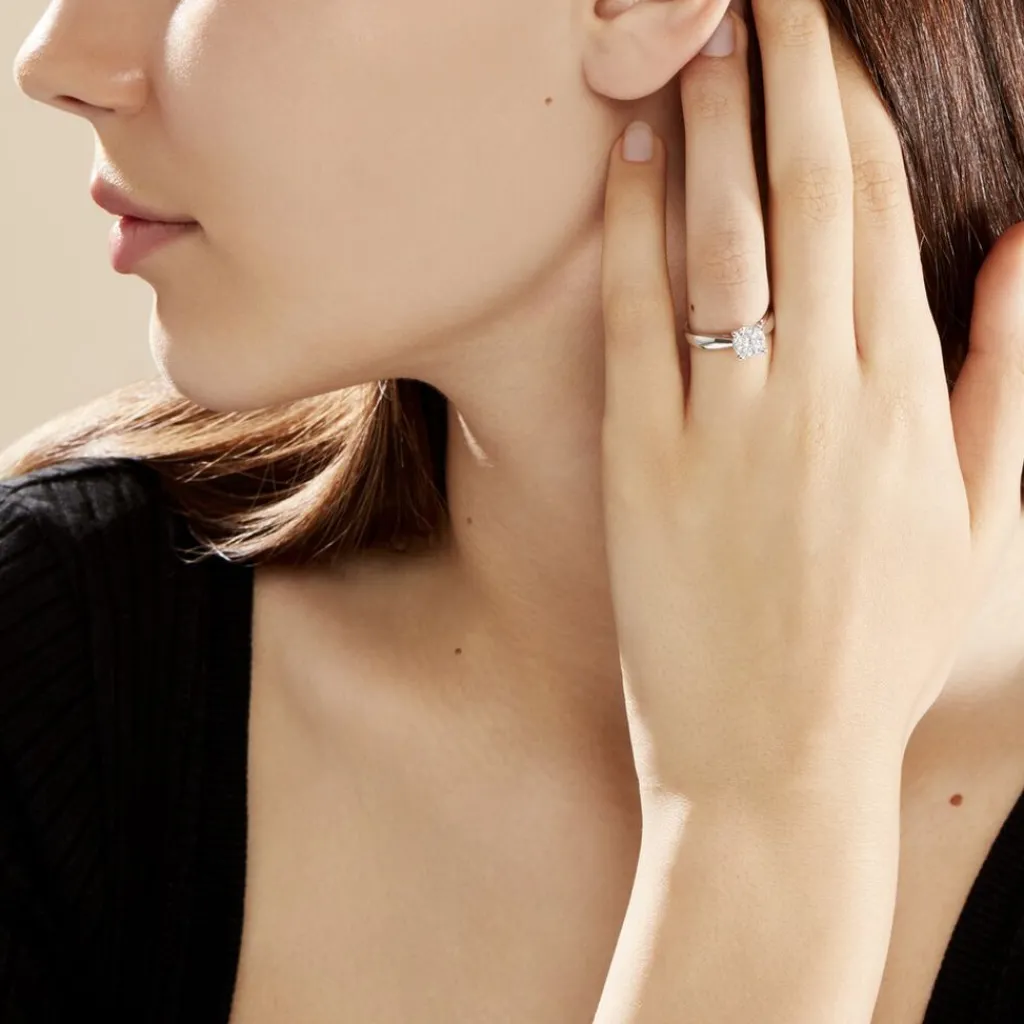 Histoire d'Or Bague Solitaire Charlene Or Blanc Diamant Synthetique Discount