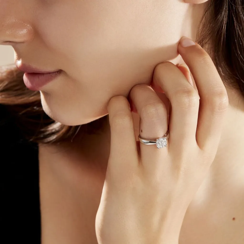 Histoire d'Or Bague Solitaire Charlene Or Blanc Diamant Synthetique Discount