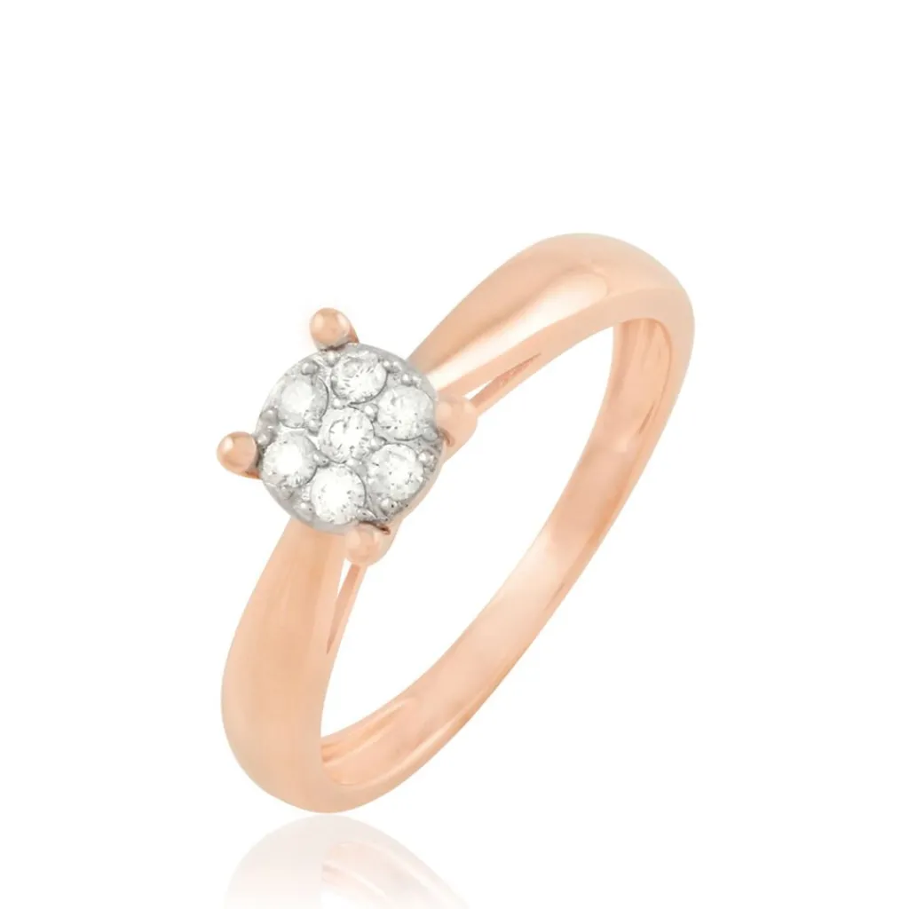 Histoire d'Or Bague Solitaire Collection Grace Or Rose Diamant Best