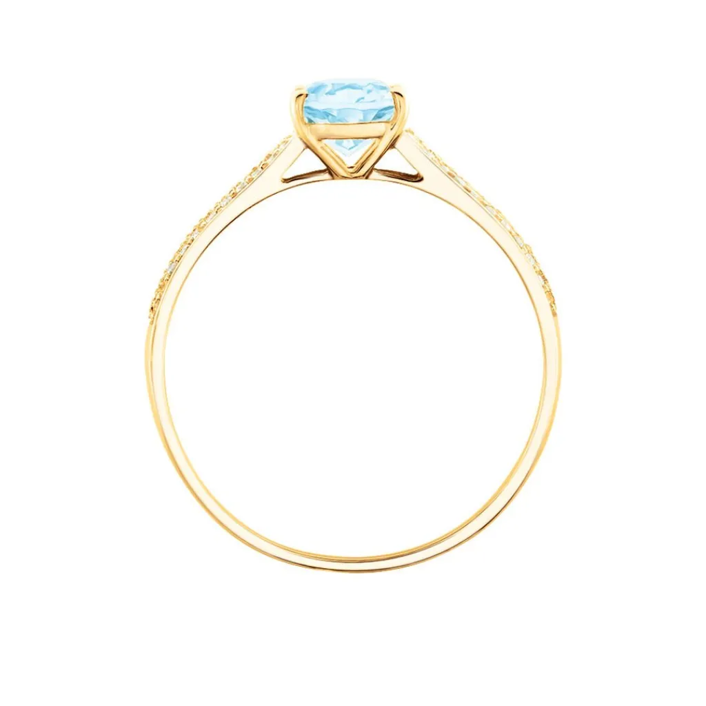 Histoire d'Or Bague Solitaire Crista Or Jaune Topaze Et Oxyde or jaune topaze bleu sky Sale