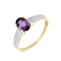 Histoire d'Or Bague Solitaire Crista Or Jauneamethyste Et Oxyde or jaune amethyste violette Online