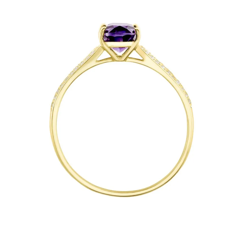 Histoire d'Or Bague Solitaire Crista Or Jauneamethyste Et Oxyde or jaune amethyste violette Online