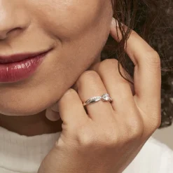 Histoire d'Or Bague Solitaire Doralicia Argent Blanc Oxyde De Zirconium New