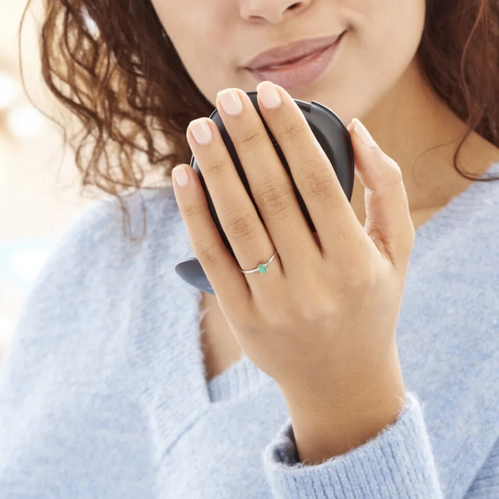 Histoire d'Or Bague Solitaire Dota Or Blanc Emeraude Online