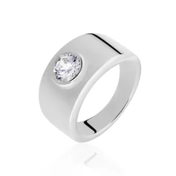 Histoire d'Or Bague Solitaire Electre Argent Blanc Oxyde De Zirconium