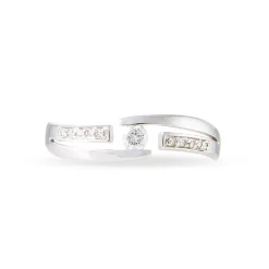 Histoire d'Or Bague Solitaire Elisa Or Blanc Diamant New