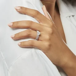 Histoire d'Or Bague Solitaire Ellora Argent Blanc Oxyde De Zirconium Sale