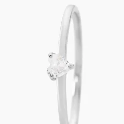 Histoire d'Or Bague Solitaire 1er Solitaire Argent Blanc Oxyde De Zirconium Clearance