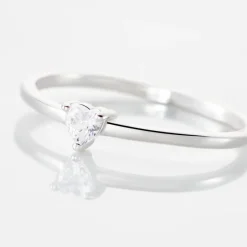 Histoire d'Or Bague Solitaire 1er Solitaire Argent Blanc Oxyde De Zirconium Clearance