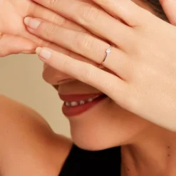 Histoire d'Or Bague Solitaire 1er Solitaire Argent Blanc Oxyde De Zirconium Clearance