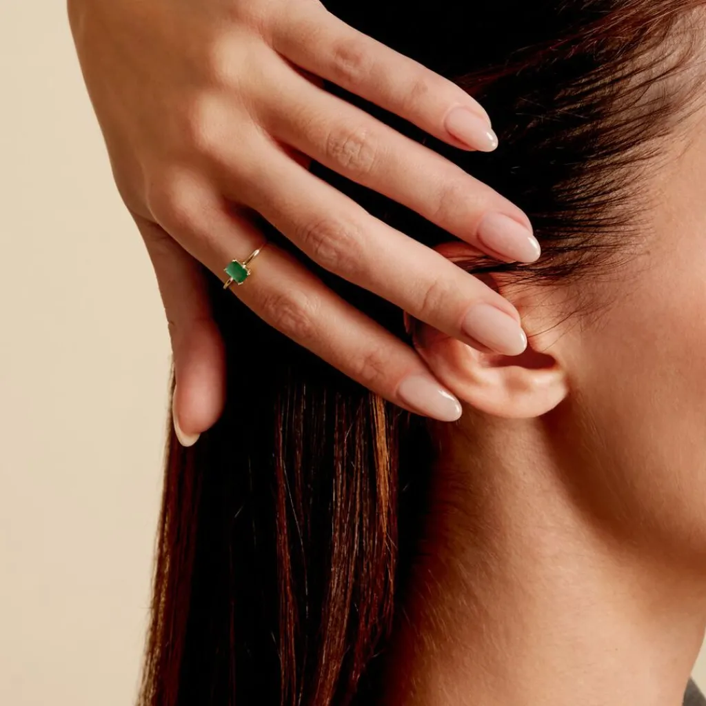 Histoire d'Or Bague Solitaire Ethalyn Or Jaune Emeraude Best